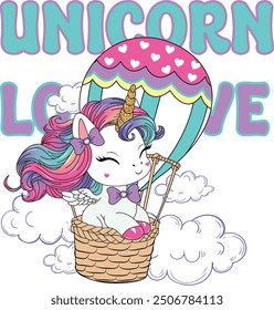 magical unicornd design love girl