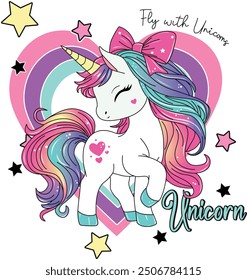 magical unicornd design love girl