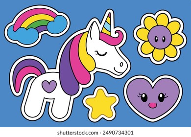 Magical Unicorns Pack sticker bundle with magical unicorn elements