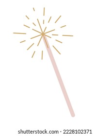 magical wand design over white