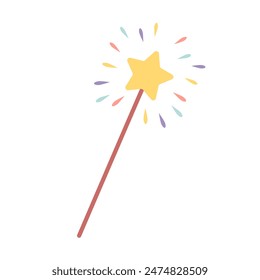 Magical wand isolated on white background