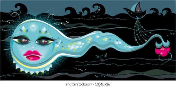 Magical water dragon. To see similar, please VISIT MY GALLERY.

