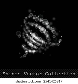 Magical White Glitter Bokeh Spiral for Festive Creations