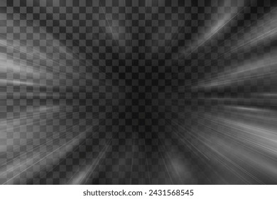 Magical white portals on the night scene. Glowing futuristic teleportation tunnel. Light circle with rays. Light portal png.	