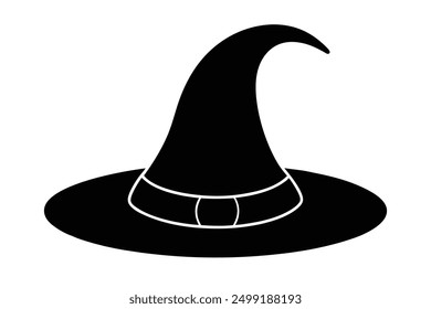 Magical Witch Hat Vector Illustration – Cartoon Clipart and Line Art Design