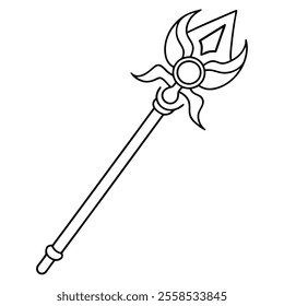 Magical Wizard and Staff Icon Design.