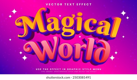 Magical World editable text effect Template with Cartoon style