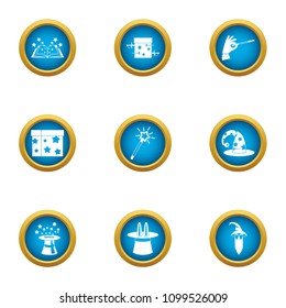 Magical world icons set. Flat set of 9 magical world vector icons for web isolated on white background
