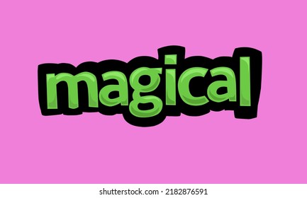 MAGICAL writing vector design on pink background
