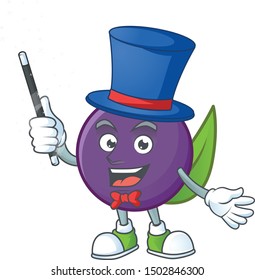 Magician acai berries character for fresh fruit