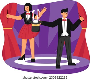 The Magician Amusement Park Illustration