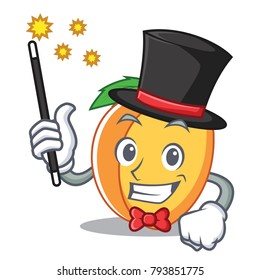 Magician apricot mascot cartoon style