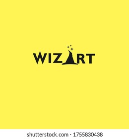 magician artist logo design template illustartion design concept, usable logo for magic, miracle, wizard, halloween,