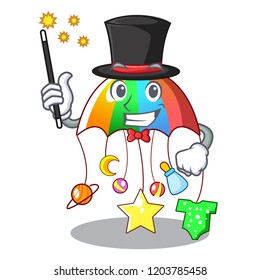 Magician baby playing with cartoon hanging toys