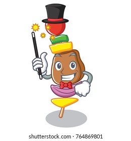 Magician barbecue character cartoon style