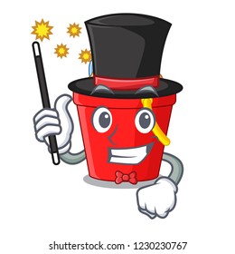 Magician beach bucket in string shape mascot