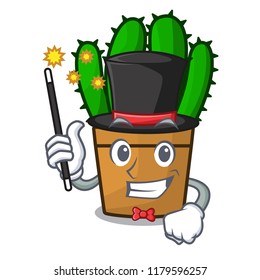 Magician the beautiful spurge cactus plant cartoon