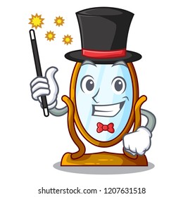 Magician big dressing mirror isolated on mascot
