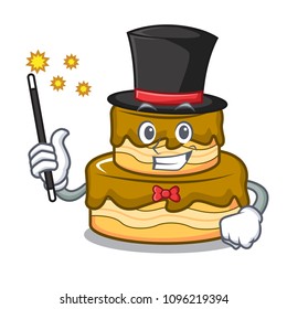 Magician birthday cake mascot cartoon