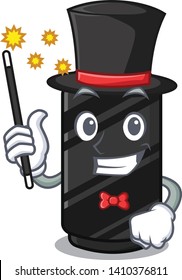 Magician black crayon isolated in the cartoon