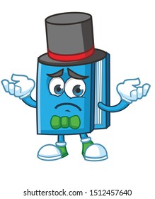 magician book mascot character design vector