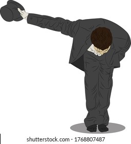 Magician Bowing isolated vector  