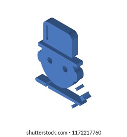 Magician boy isometric left top view 3D icon