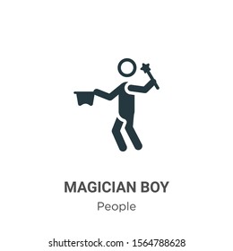 Magician boy vector icon on white background. Flat vector magician boy icon symbol sign from modern people collection for mobile concept and web apps design.