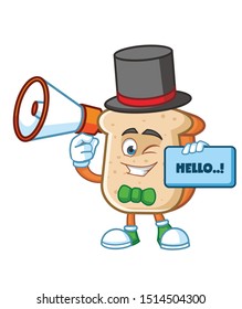 magician bread mascot character design vector