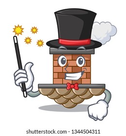 Magician brick chimney next the cartoon roof