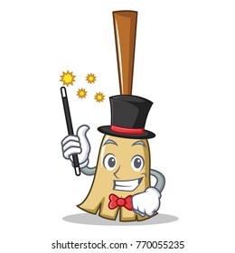 Magician broom character cartoon style