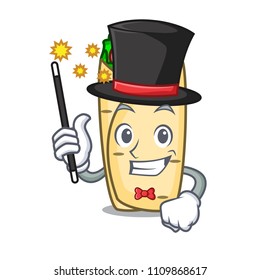 Magician burrito mascot cartoon style