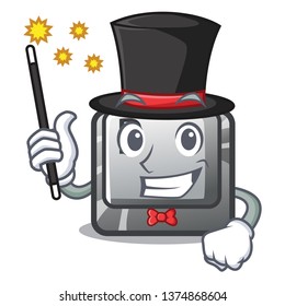 Magician button P on a game cartoon