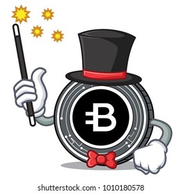 Magician Bytecoin coin mascot cartoon