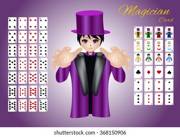 Magician card set , vector
