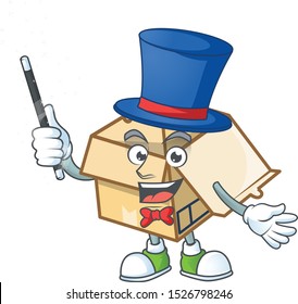 Magician cardboard open isolated on white background