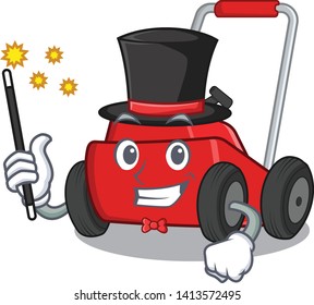 Magician cartoon lawnmower