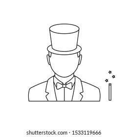 Magician cartoon people characters isolated illustration. Magic wand