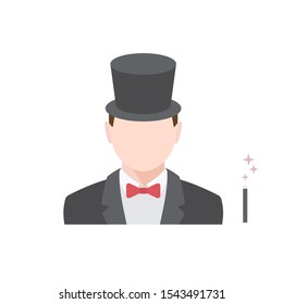 Magician cartoon people characters isolated illustration. Magic wand