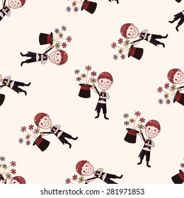 magician , cartoon seamless pattern background