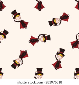 magician , cartoon seamless pattern background