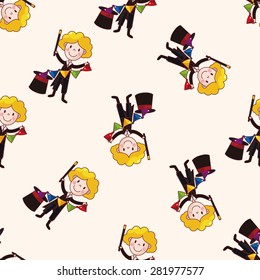 magician , cartoon seamless pattern background