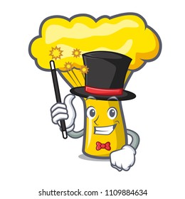 Magician chanterelle mushroom mascot cartoon