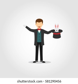 Magician Character Design Vector.