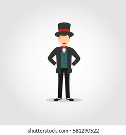 Magician Character Design Vector.