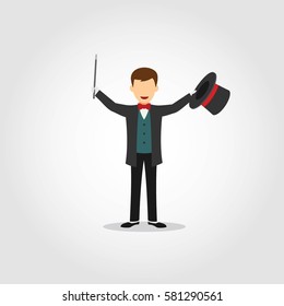 Magician Character Design Vector.
