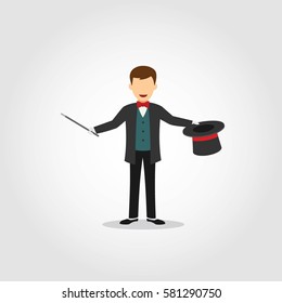 Magician Character Design Vector.