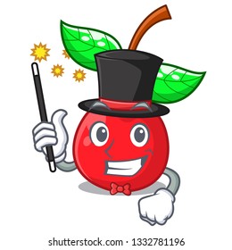 Magician cherries fruit isolated with the cartoon