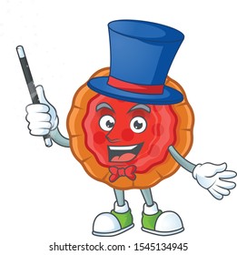 Magician cherry pie cartoon character mascot