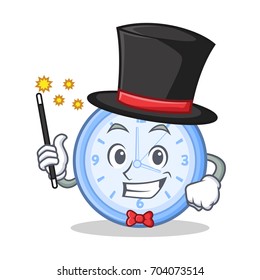 Magician clock character cartoon style